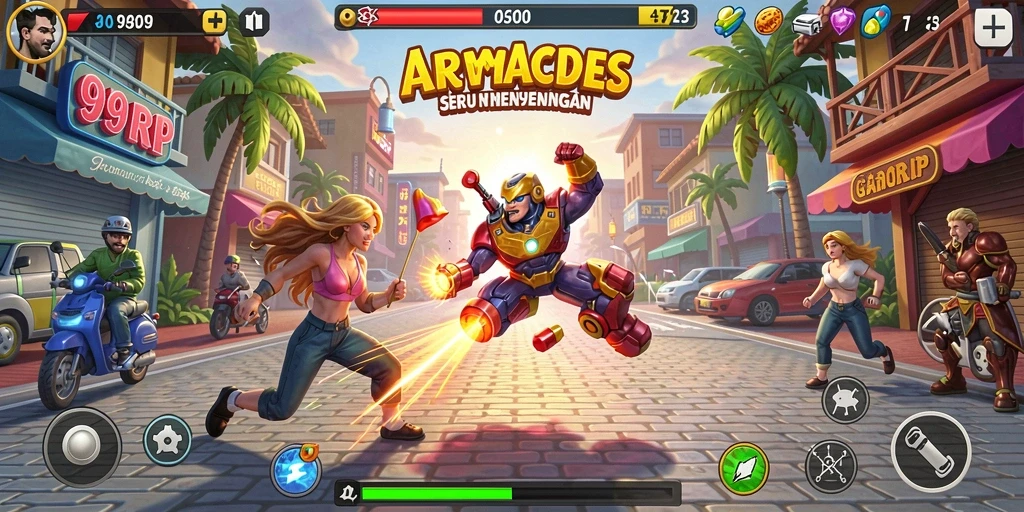Tampilan gameplay 99RP saat bermain arcade yang seru dan menantang.