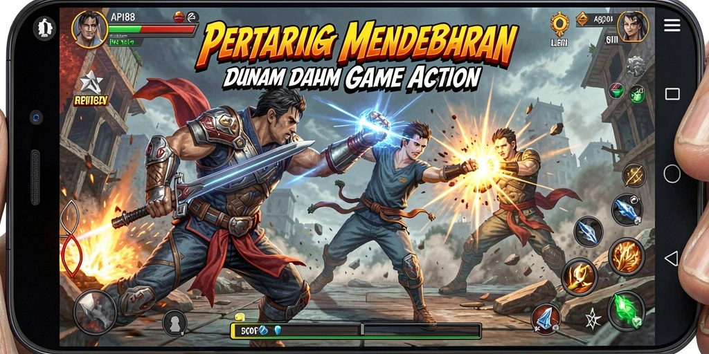 Tampilan aksi mendebarkan dalam gameplay API88.
