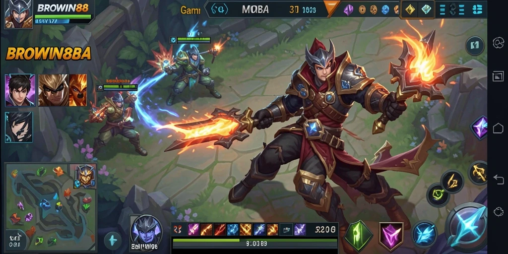 Gameplay seru BROWIN88 di arena pertarungan MOBA.