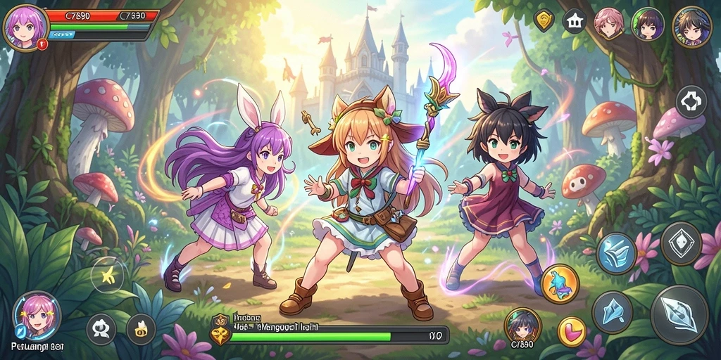 Gameplay <strong>C7890</strong> yang menampilkan karakter anime dalam aksi mendebarkan.