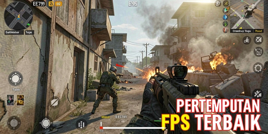 Tangkapan layar EE789 menampilkan aksi seru dalam permainan FPS.