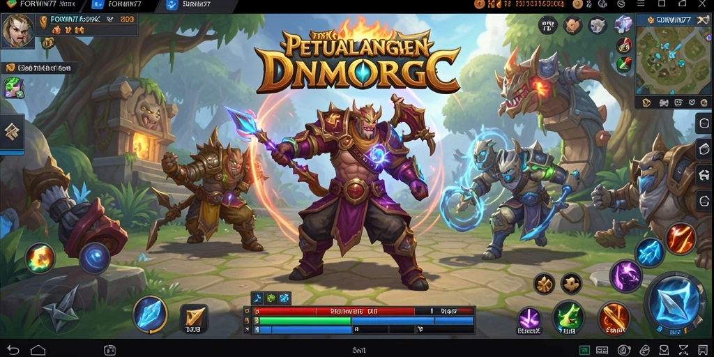 Tampilan gameplay seru dalam dunia fantasi MMORPG FORWIN77.