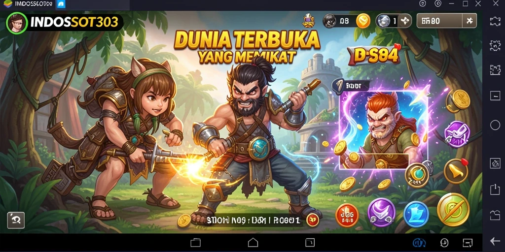 Tampilan gameplay Open World yang mengagumkan di INDOSLOT303.
