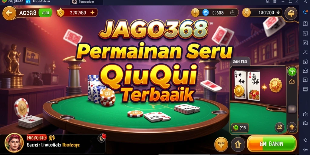 Tampilan gameplay seru di JAGO368 dengan kartu QiuQiu yang menarik.