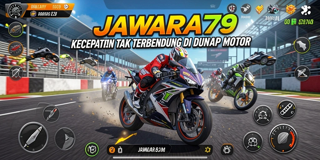 Gameplay seru JAWARA79 dengan kecepatan tinggi serta aksi balap menegangkan.