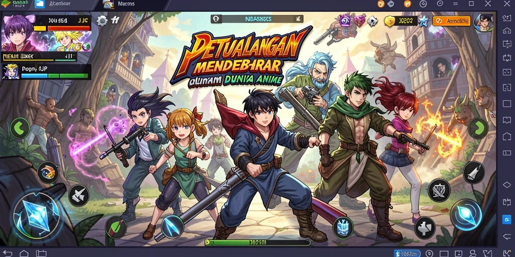 Screenshot gameplay JJ62 menampilkan pertarungan seru karakter anime.