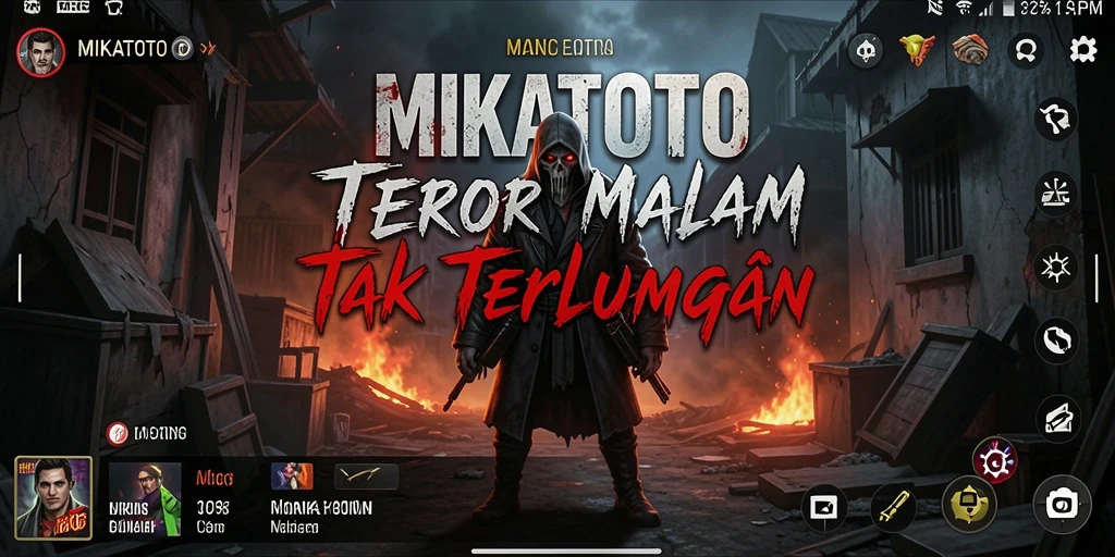 Screenshot gameplay MIKATOTO dengan suasana horor yang intens.