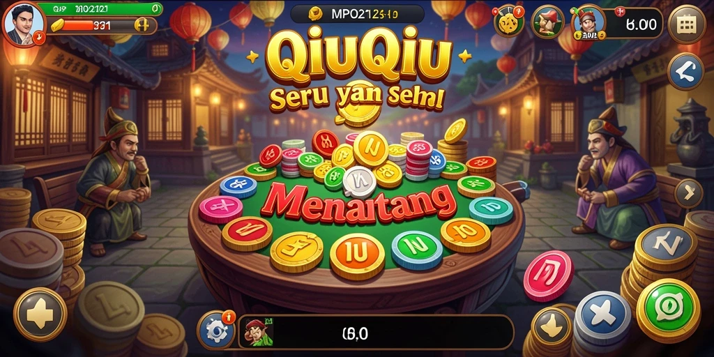 Tampilan gameplay seru dalam aplikasi QiuQiu MPO2121.