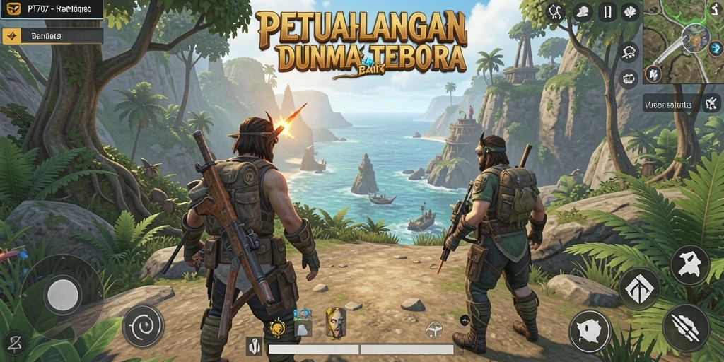 Screenshot menunjukkan pemain menjelajahi dunia terbuka PT707.