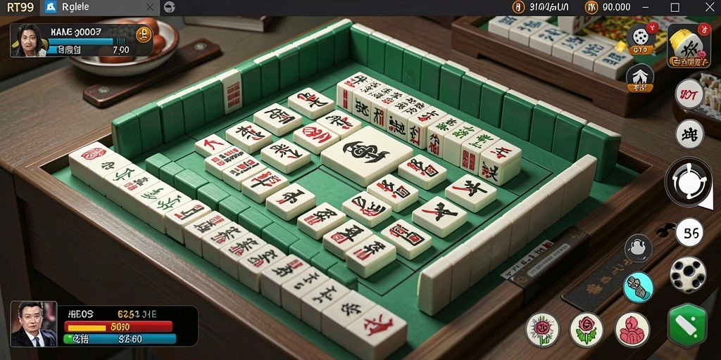 Tampilan menarik dari gameplay Mahjong di RT99.
