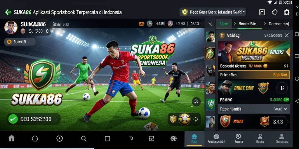 Tangkapan layar utama SUKA86 menampilkan antarmuka taruhan olahraga.