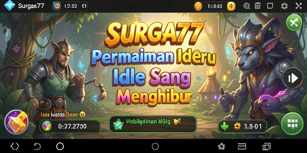 Screenshot game SURGA77 menampilkan aksi seru karakter dalam permainan Idle.