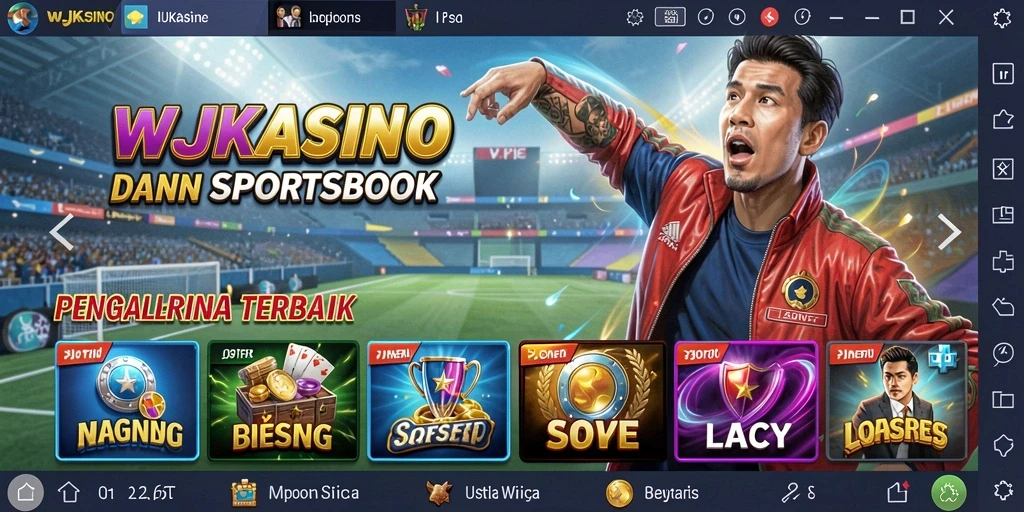 Tampilan menarik aplikasi WJKASINO dalam kategori Sportsbook.